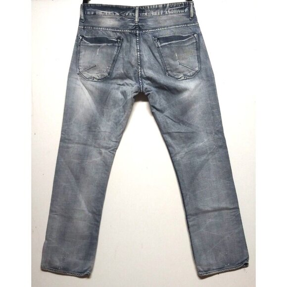 Projek Raw Mens Blue Jeans faded Slim Fit 34Wx32 Straight ProjekRaw distressed - Picture 2 of 11